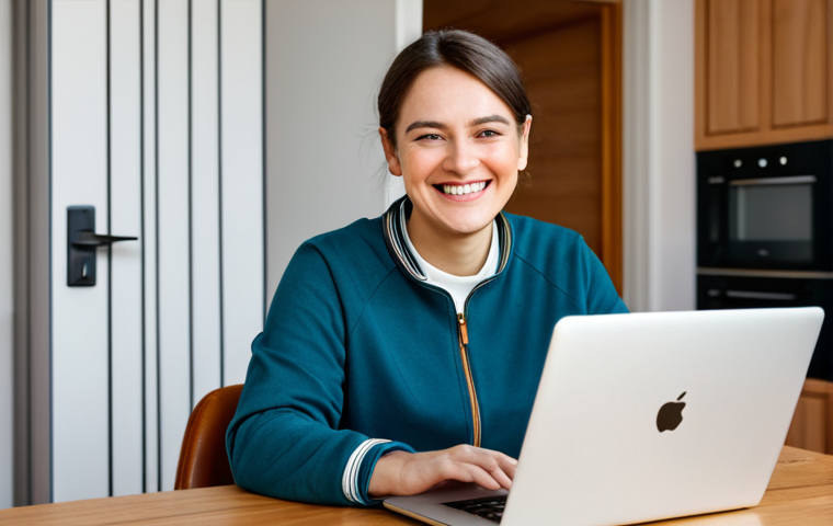 A female musical theatre fan, fully clothed in a modest, comfortable long-sleeved top, joyfully participating in an online video call. She is seated at a neat wooden desk in a brightly lit, cozy living room, focused intently on her laptop screen. On the laptop, a professional male musical actor, dressed in a smart casual jacket and appropriate attire, is smiling warmly and making eye contact, appearing to be in a well-decorated studio with soft background lighting. The scene captures a genuine, personal connection facilitated by technology, emphasizing warmth and accessibility. safe for work, appropriate content, fully clothed, professional, perfect anatomy, correct proportions, natural pose, well-formed hands, proper finger count, natural body proportions, professional photography, high quality.