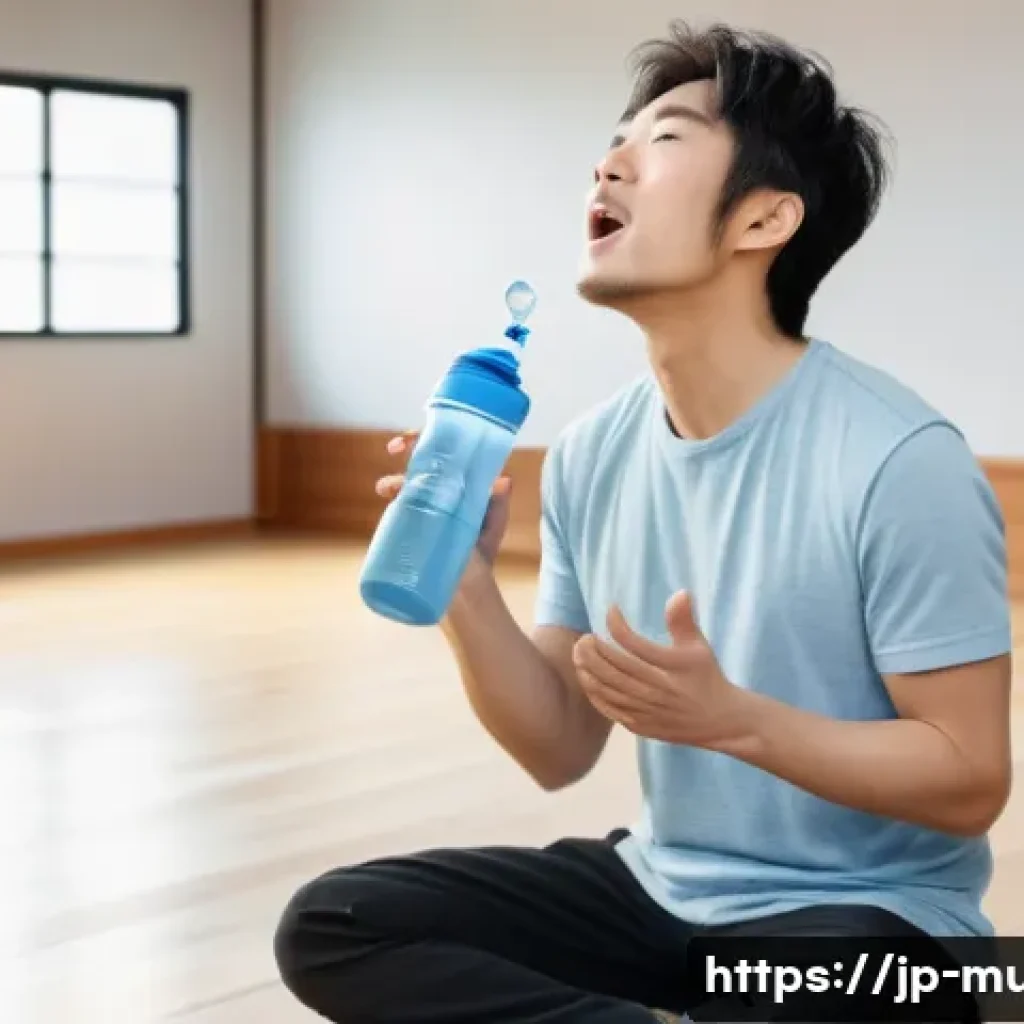 뮤지컬 배우 목소리 관리법 - A professional Japanese musical actor performing gentle lip trills as a vocal warm-up in a bright re...