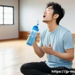 뮤지컬 배우 목소리 관리법 - A professional Japanese musical actor performing gentle lip trills as a vocal warm-up in a bright re...